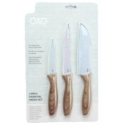 Wholesale - 3pc 3.5"+5"+5" PRINTED KNIVES SET WITH SHEATH C/P 48, UPC: 192598835604